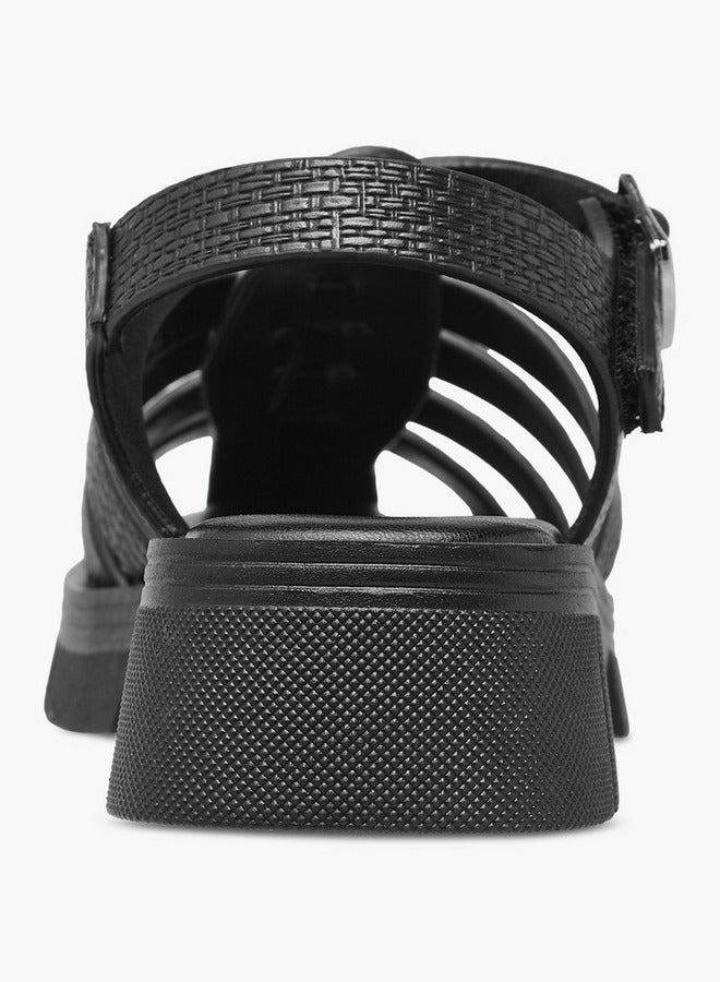 Little Missy Strappy Flatform Sandals with Hook and Loop Closure - Image 5