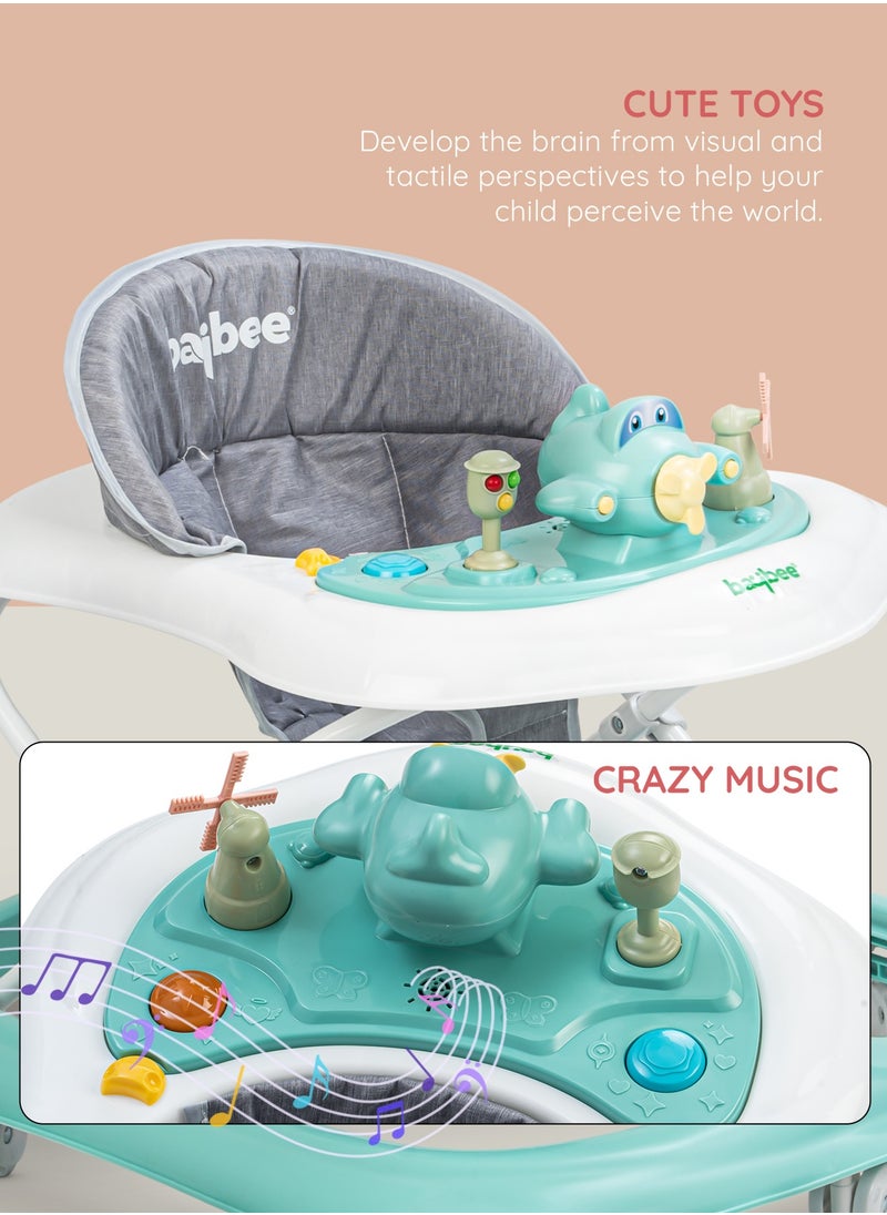 BAYBEE Hopper Baby Walker for Kids, Foldable Kids Walker with 3 Position Adjustable Height & Musical Toy Bar Activity Walker for Toddlers Walker for Baby Boy Girl 6 to 18 Months Green  - Image 5