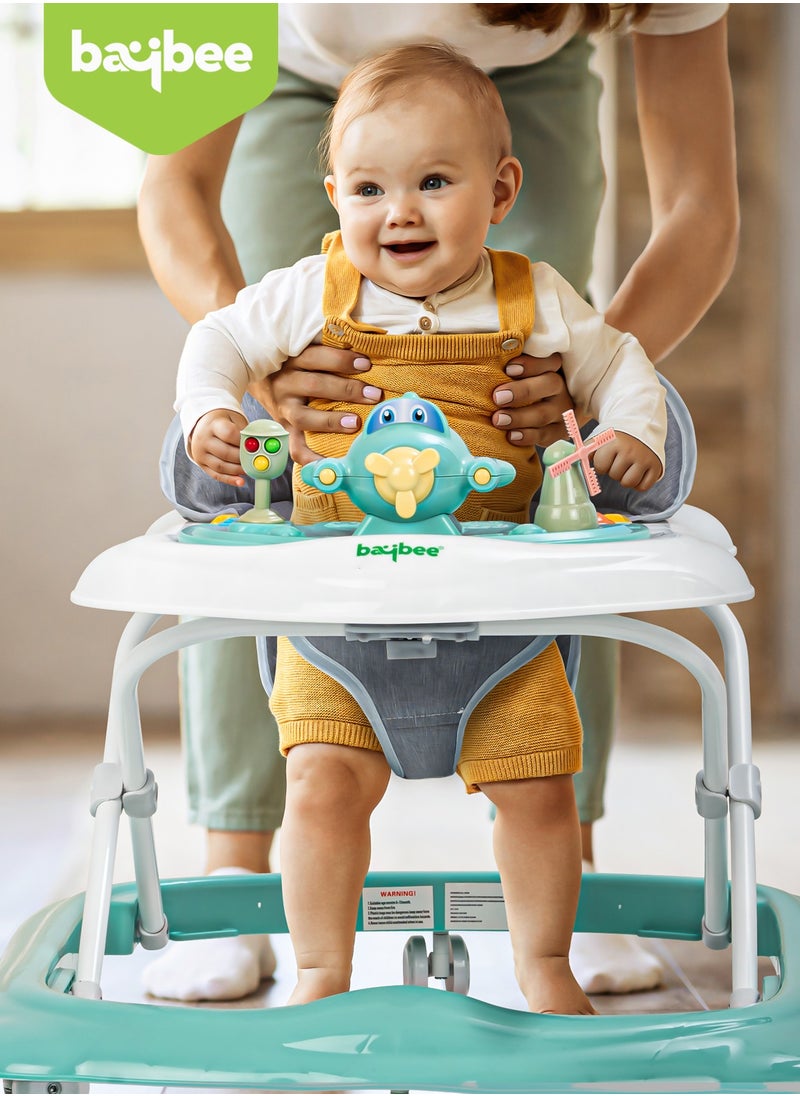 BAYBEE Hopper Baby Walker for Kids, Foldable Kids Walker with 3 Position Adjustable Height & Musical Toy Bar Activity Walker for Toddlers Walker for Baby Boy Girl 6 to 18 Months Green  - Image 2