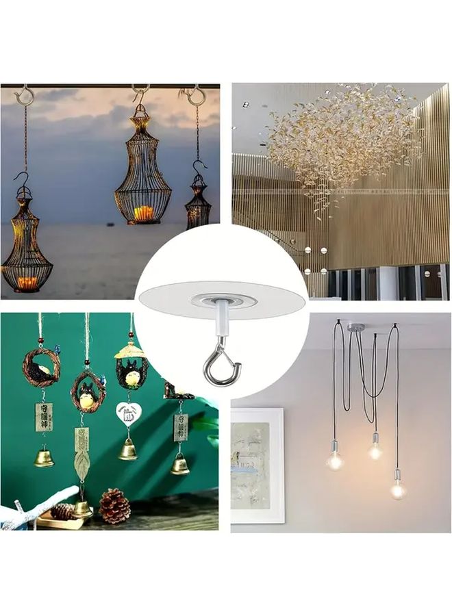 خطافات سقف ثقيلة بدون حفر 5 قطع، لاصق قوي، إزالة بدون تلف لتزيين المنزل - Image 4