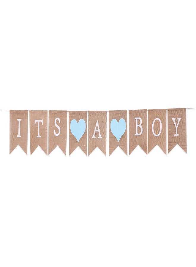 WAWOO Burlap Banner for Baby Boy Shower - Baby Boy Shower Decorations,Its A Boy Burlap Banner,Best Boys Birthday Party Supplies (Its A Boy Burlap Banner) - Image 2