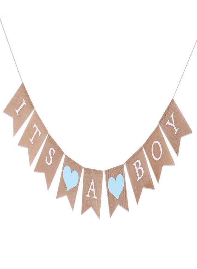 WAWOO Burlap Banner for Baby Boy Shower - Baby Boy Shower Decorations,Its A Boy Burlap Banner,Best Boys Birthday Party Supplies (Its A Boy Burlap Banner) - Image 1