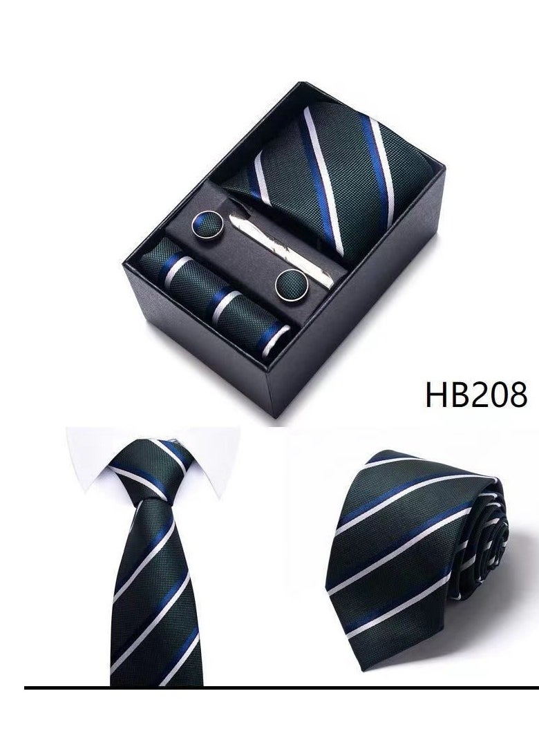 KCDMBUE Ties for Men Set with Pocket Square Cufflink and Tie Clip | Necktie Handkerchief in Gift Box  - Image 4