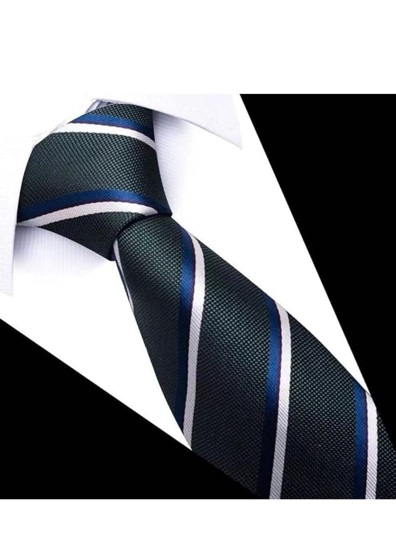 KCDMBUE Ties for Men Set with Pocket Square Cufflink and Tie Clip | Necktie Handkerchief in Gift Box  - Image 3