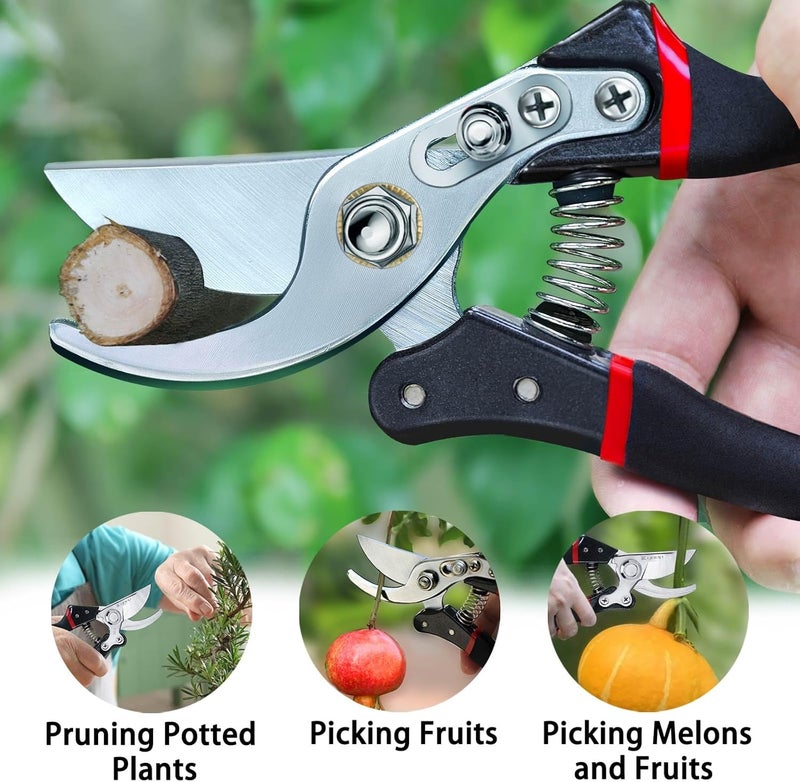 Kynup Pruning Shears for Gardening, Garden Shears Heavy Duty, Bonsai Cutters Shears Pruners, Hedge Clippers, Rose Trimmer Hand Clippers Gardening (Red Black) - Image 5