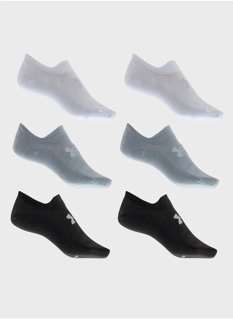 UNDER ARMOUR Unisex UA Essential 6-Pack Ultra Low Socks