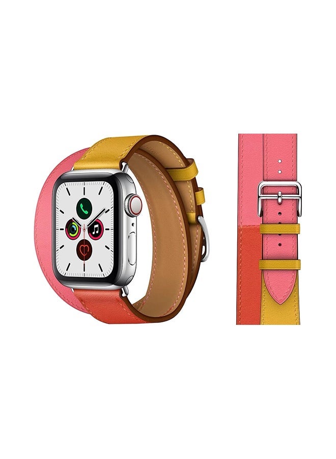 NIBEMINENT Double Tour Replacement Band For Apple Watch Series 5/4/3/2/1 Ambre - Image 1