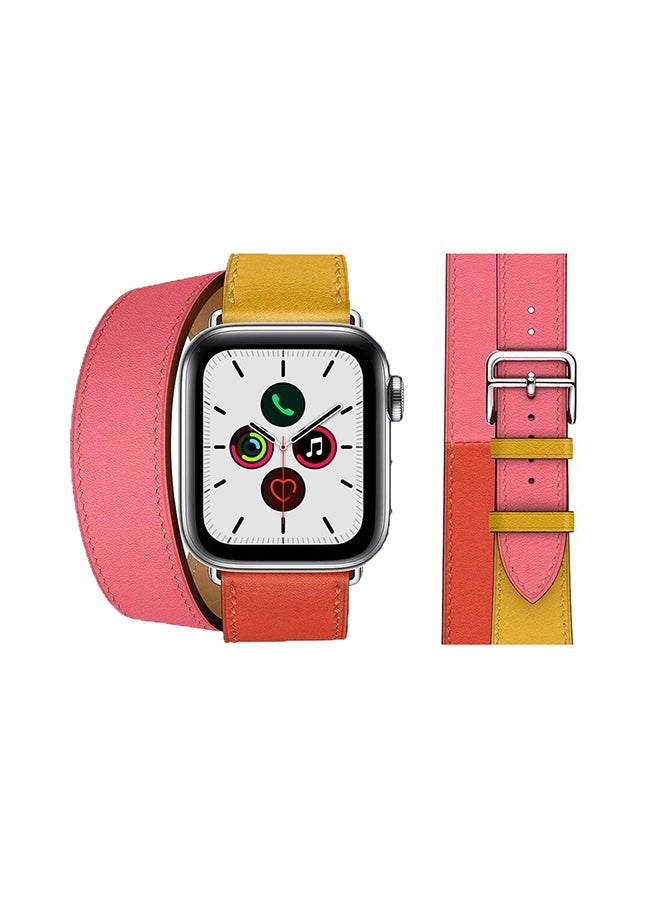 NIBEMINENT Double Tour Replacement Band For Apple Watch Series 5/4/3/2/1 Ambre - Image 2