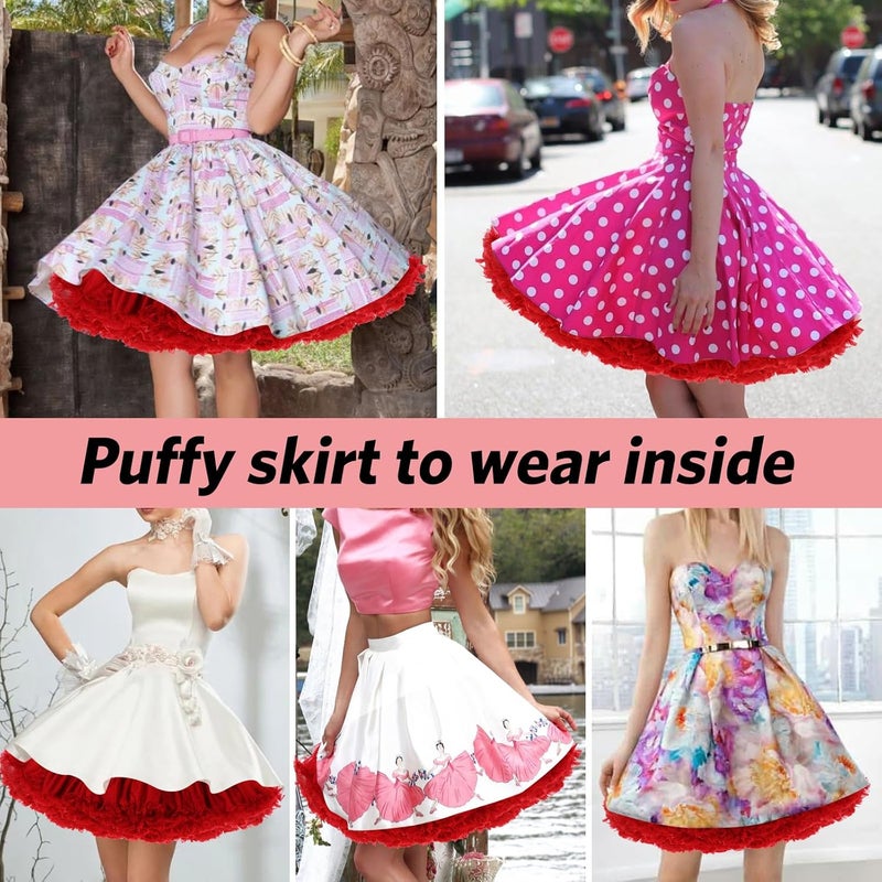 SHEJIZE Women's Petticoat Skirts Chiffon Tulle Skirts Underskirt Tutu Ballet Dress Puffy Crinoline - Image 2