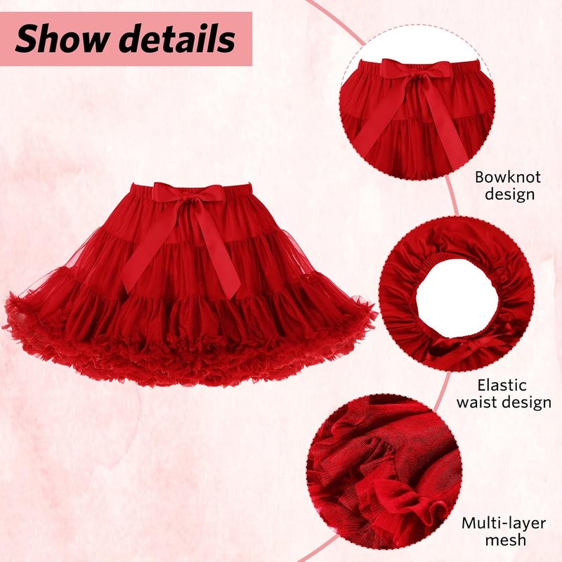 SHEJIZE Women's Petticoat Skirts Chiffon Tulle Skirts Underskirt Tutu Ballet Dress Puffy Crinoline - Image 4