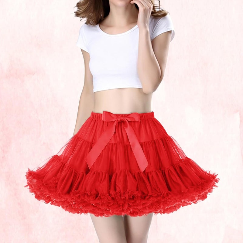 SHEJIZE Women's Petticoat Skirts Chiffon Tulle Skirts Underskirt Tutu Ballet Dress Puffy Crinoline - Image 3