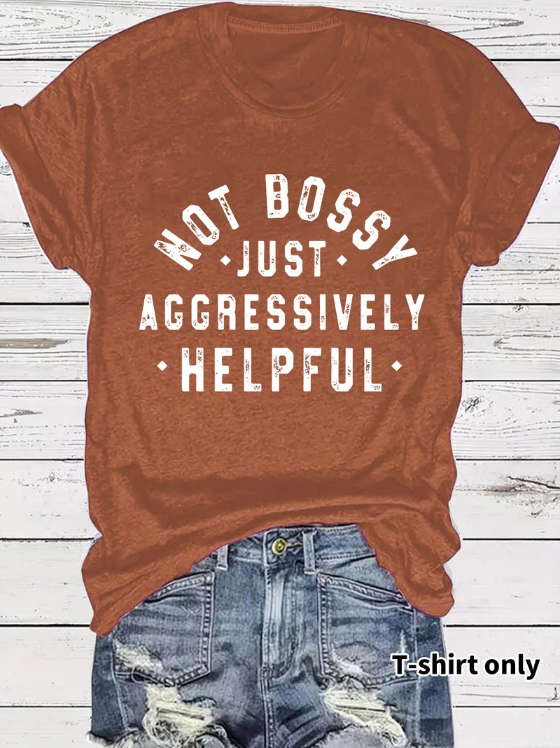 Aggressively Helpful Fashion Loose Casual Short Sleeve Round Neck T-Shirt Women - Image 1