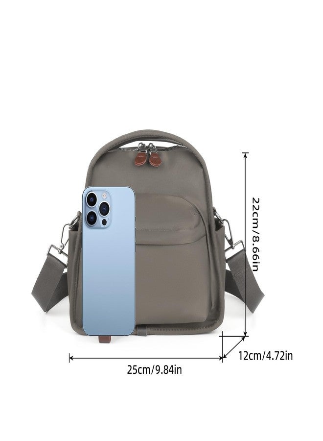 Rueesh Small Crossbody Bags for Women Nylon Top Handle Handbag Commute Underarm Shoulder Tote Bag Purse,Dark Khaki - Image 5