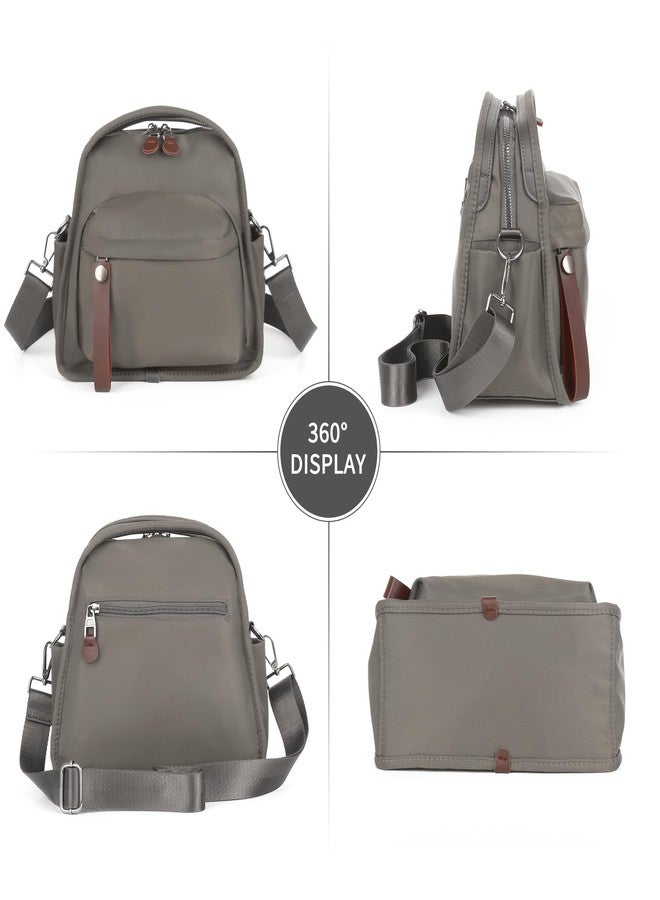 Rueesh Small Crossbody Bags for Women Nylon Top Handle Handbag Commute Underarm Shoulder Tote Bag Purse,Dark Khaki - Image 4