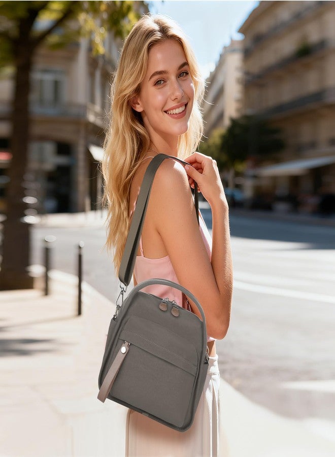 Rueesh Small Crossbody Bags for Women Nylon Top Handle Handbag Commute Underarm Shoulder Tote Bag Purse,Dark Khaki - Image 2