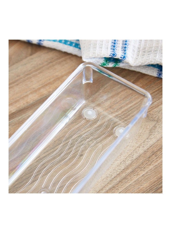 صينية تخزين كبيرة شفافة ذات أدراج، منظم مكتب بلاستيكي أكريليك، مقسمات أدراج لأدوات المطبخ - Image 3