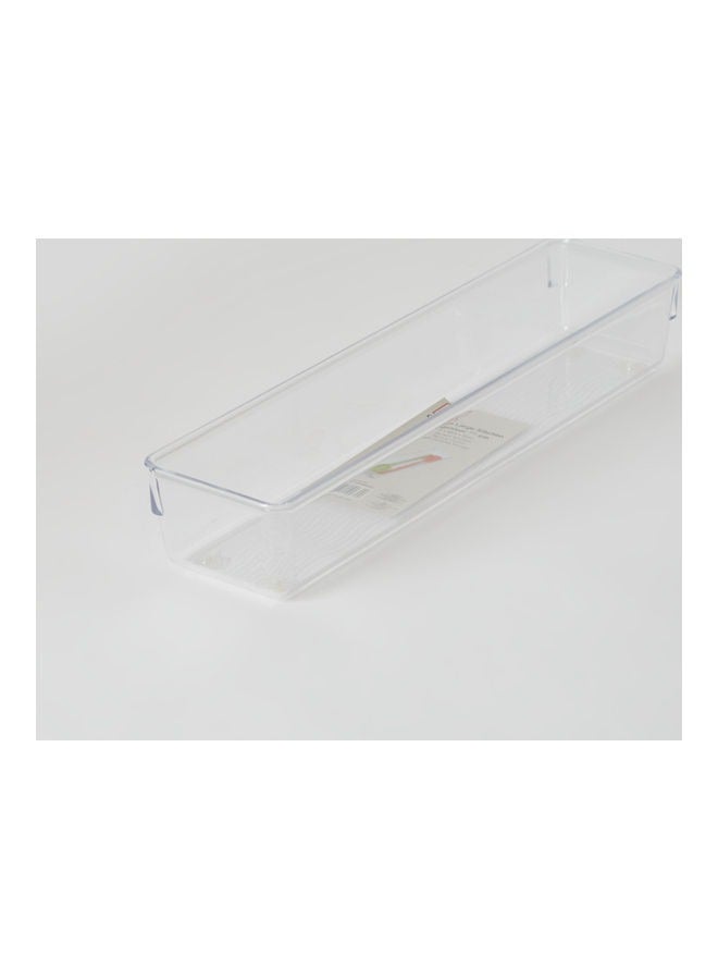 صينية تخزين كبيرة شفافة ذات أدراج، منظم مكتب بلاستيكي أكريليك، مقسمات أدراج لأدوات المطبخ - Image 5