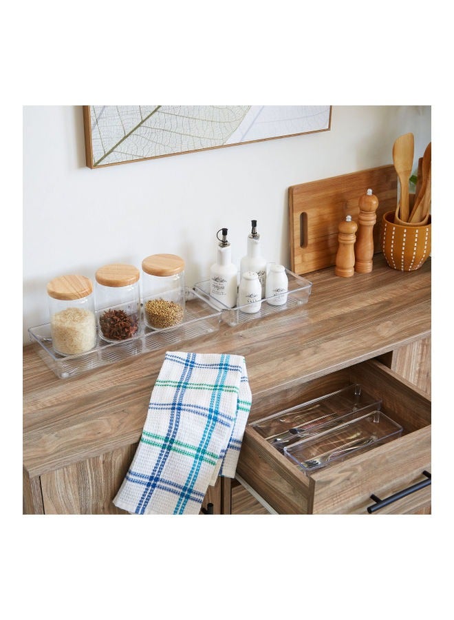 صينية تخزين كبيرة شفافة ذات أدراج، منظم مكتب بلاستيكي أكريليك، مقسمات أدراج لأدوات المطبخ - Image 4