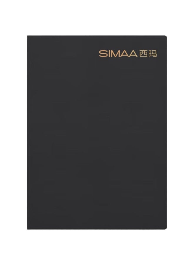 Simaa A4 Extra Large And Thick Business Notebook, Leather Cover, Journal, Student Stationery, Work Diary, Meeting Minutes Book, Office Supplies, Cust Izable, 400 Pages/book, Black - Image 2