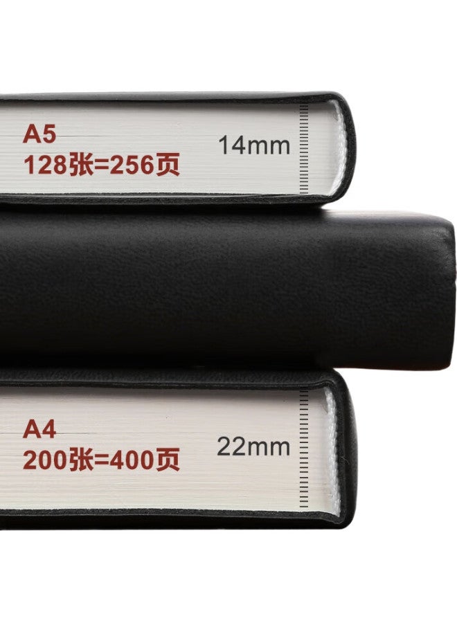 Simaa A4 Extra Large And Thick Business Notebook, Leather Cover, Journal, Student Stationery, Work Diary, Meeting Minutes Book, Office Supplies, Cust Izable, 400 Pages/book, Black - Image 3