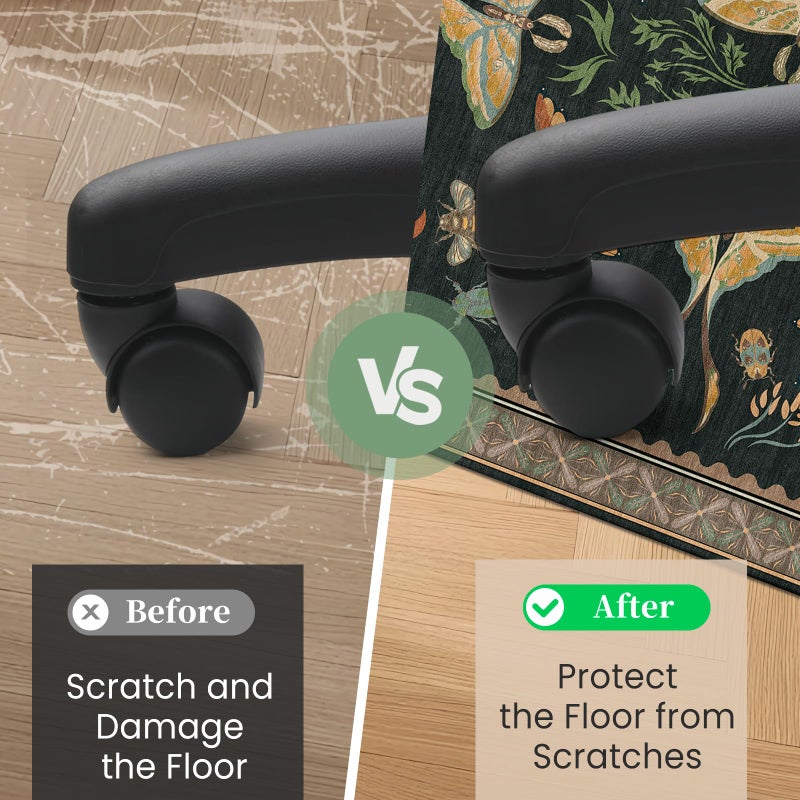 Lreedy Office Chair Mat for Hardwood Floor & Tile Floor,36"x48"Heavy Duty Desk Chair Mat for Hard Floors, Under Desk Rug for Rolling Computer Chair,Anti Slip,Low Pile Carpet Floor-Colorful Insects - Image 4
