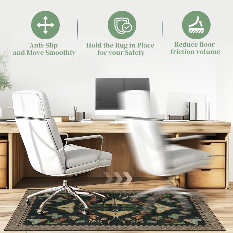 Lreedy Office Chair Mat for Hardwood Floor & Tile Floor,36"x48"Heavy Duty Desk Chair Mat for Hard Floors, Under Desk Rug for Rolling Computer Chair,Anti Slip,Low Pile Carpet Floor-Colorful Insects - Image 5