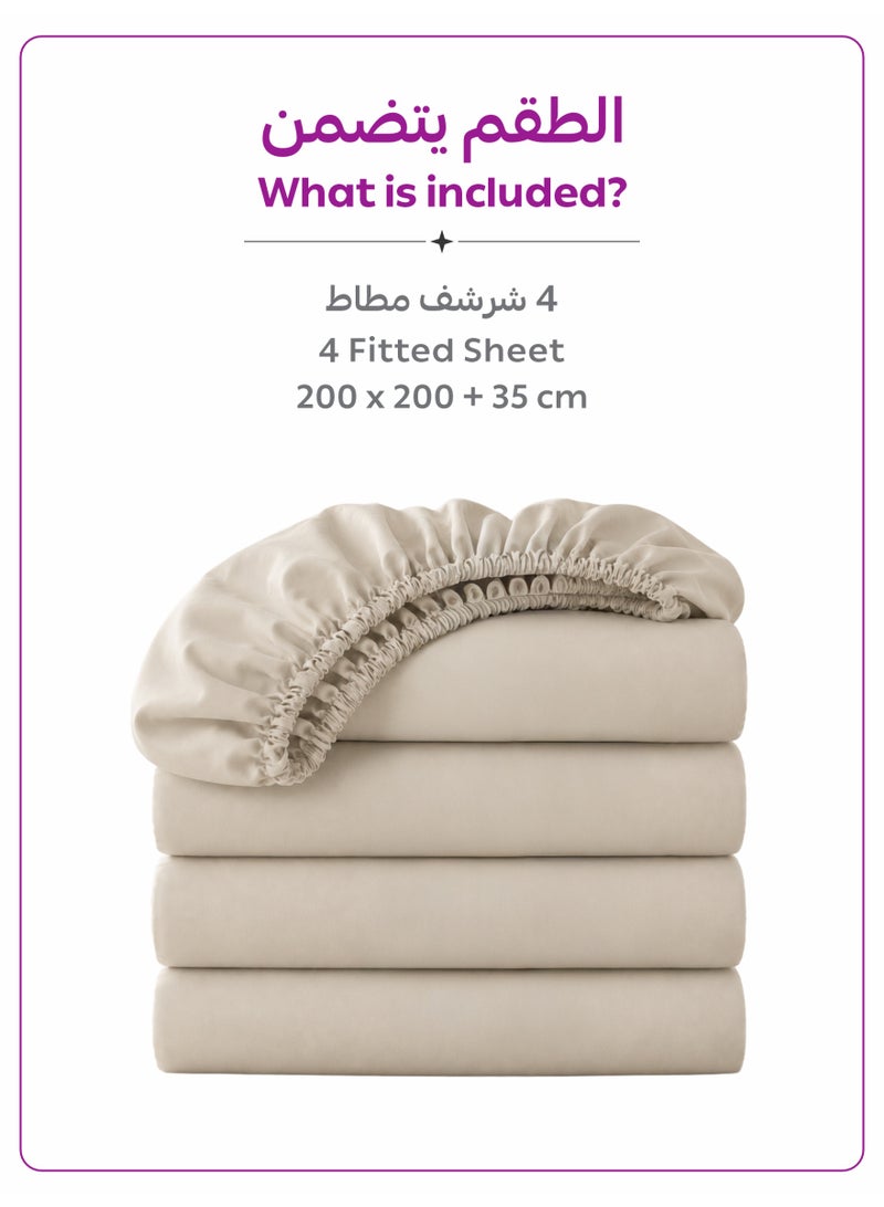 Donetella Super King Fitted Sheets 200x200 cm – Pack of 4 | OEKO-TEX Certified Brushed Microfiber | Deep Pocket with 360° All-Round Elastic | Ultra Soft, Wrinkle Resistant, Easy Care | Safe for Sensitive Skin - Image 5