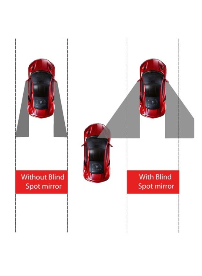 2 Pcs Car Blind Spot Mirrors，Blind Spot Mirror,Small Round Convex Adjustable 360° Rotation Wide Angle Rear View for All Vehicles Universal Car, 2" Round HD Glass Frameless Convex Rear View Mirrors Exterior Accessories with Wide Angle Adjustable Stick - Image 2