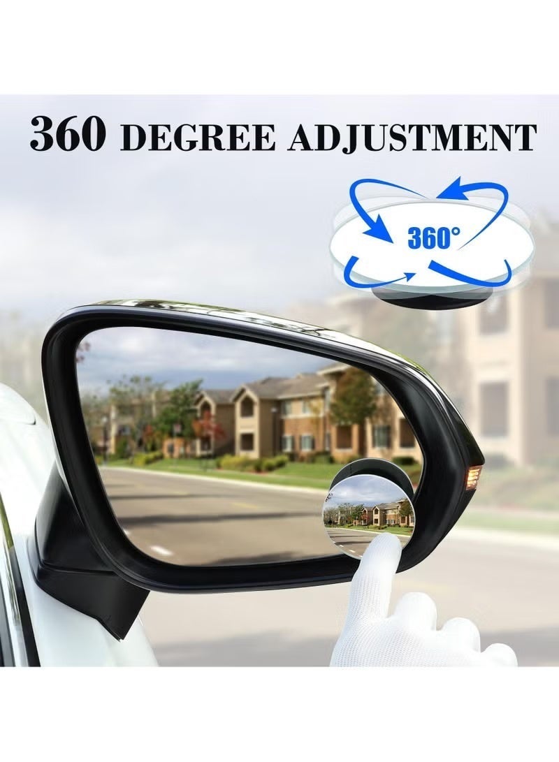 2 Pcs Car Blind Spot Mirrors，Blind Spot Mirror,Small Round Convex Adjustable 360° Rotation Wide Angle Rear View for All Vehicles Universal Car, 2" Round HD Glass Frameless Convex Rear View Mirrors Exterior Accessories with Wide Angle Adjustable Stick - Image 5