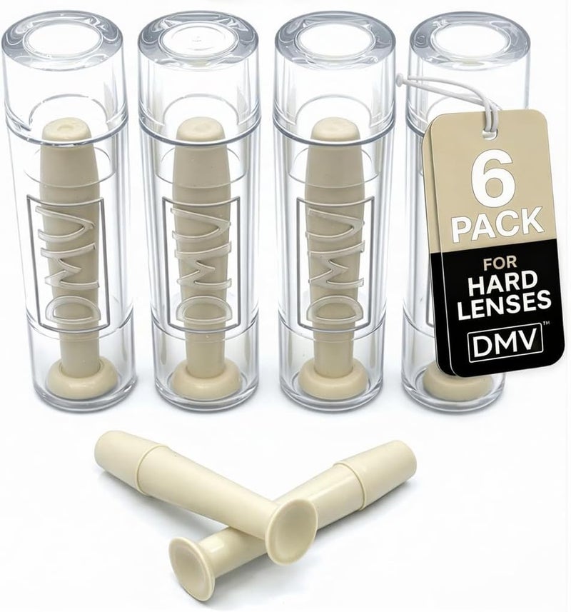 DMV General standard compliant quality Genuine Ultra Eye Contact Lens Remover Tool, Pack of 6 - Made in USA - Durable Suction Cup Plunger for Scleral, Rigid Gas Permeable (RGP) & Hard Lenses - NOT for Soft Lenses Light & sturdy - Image 1