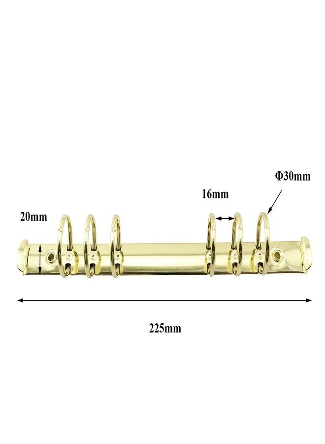 heyous 2pcs A5 Notebook 6-Hole Ring Binder Mechanisms 3cm Diameter Gold Color Metal Clip Ring Binder DIY Fill Paper Storage Folder Accessories - Image 3