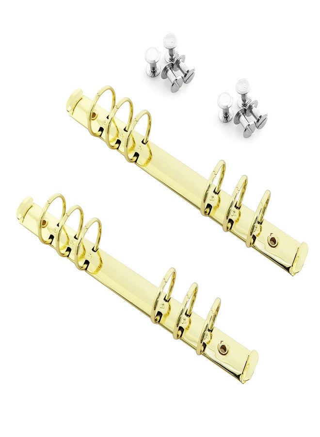 heyous 2pcs A5 Notebook 6-Hole Ring Binder Mechanisms 3cm Diameter Gold Color Metal Clip Ring Binder DIY Fill Paper Storage Folder Accessories - Image 1