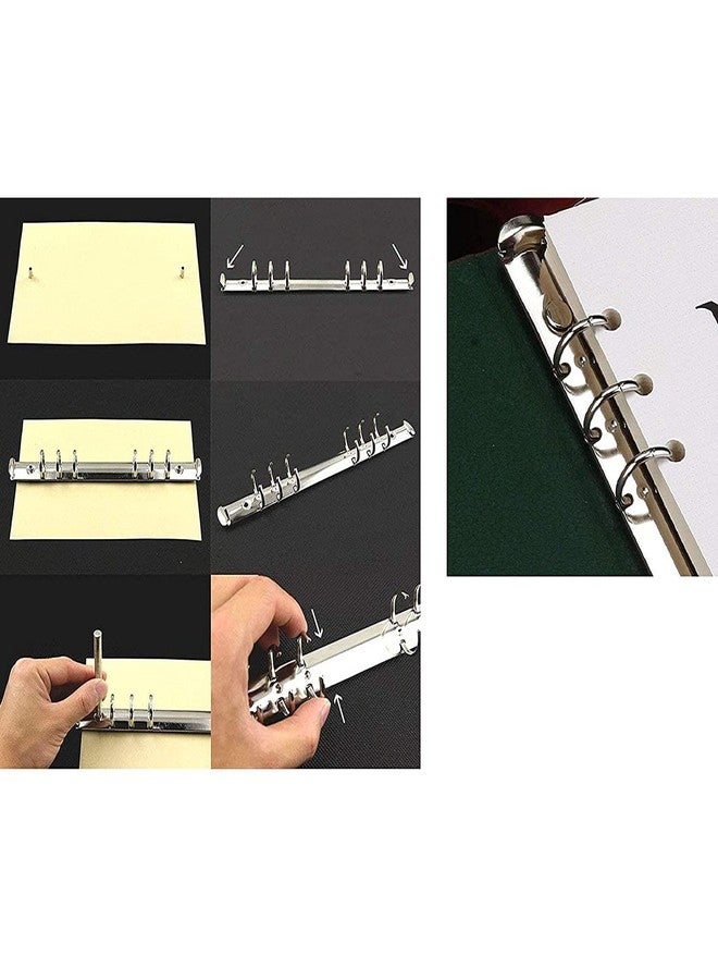 heyous 2pcs A5 Notebook 6-Hole Ring Binder Mechanisms 3cm Diameter Gold Color Metal Clip Ring Binder DIY Fill Paper Storage Folder Accessories - Image 4