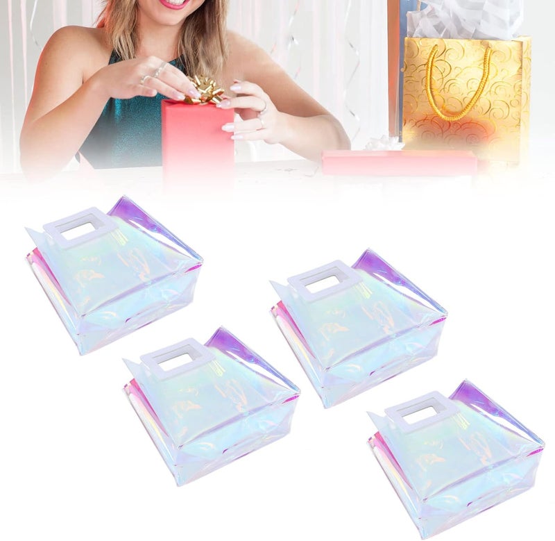 cheekyglo Clear Tote Bag, 4 Pcs Iridescent Handbag Fashion PVC Travel Clear Bag Large Capacity Holographic Bags Colorful Purses Bag Great for Work, School, Sports Games and Travel for Summer - Image 5