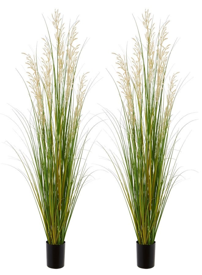 Haispring Artificial Plant, 47in Tall, 2pk Grass, Faux House Plants in Pot, Indoor Decorative Flowers &Greenery for Home and Office, Ideal Housewarming Gift - Image 1