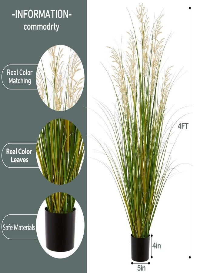Haispring Artificial Plant, 47in Tall, 2pk Grass, Faux House Plants in Pot, Indoor Decorative Flowers &Greenery for Home and Office, Ideal Housewarming Gift - Image 5