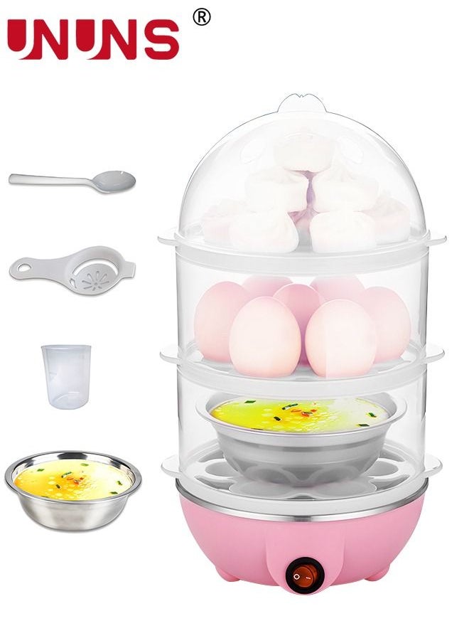 UNUNS - Electric Egg Cooker Boiler Maker, 21 Egg Capacity 3 Layer Egg Maker,Egg Steamer Automatic Shut Off, Egg Slicer And Stainless Steel Bowl included,Noise Free - Image 1