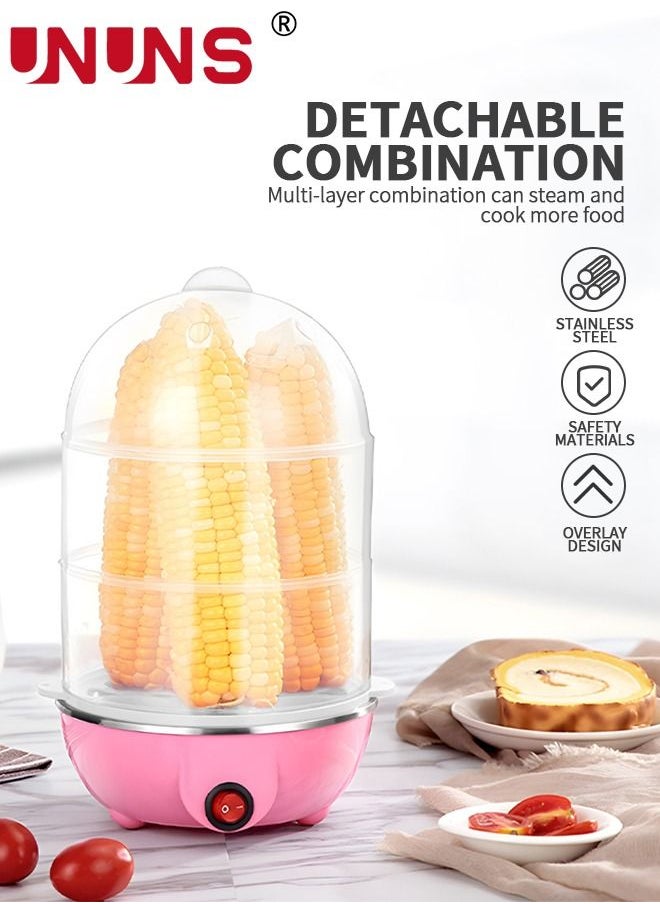 UNUNS - Electric Egg Cooker Boiler Maker, 21 Egg Capacity 3 Layer Egg Maker,Egg Steamer Automatic Shut Off, Egg Slicer And Stainless Steel Bowl included,Noise Free - Image 1