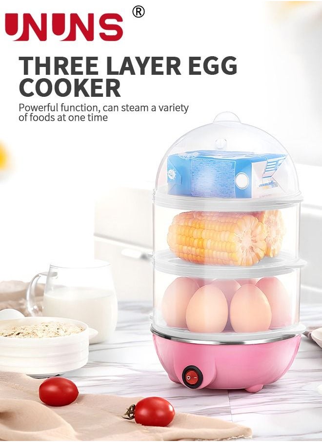 UNUNS - Electric Egg Cooker Boiler Maker, 21 Egg Capacity 3 Layer Egg Maker,Egg Steamer Automatic Shut Off, Egg Slicer And Stainless Steel Bowl included,Noise Free - Image 1