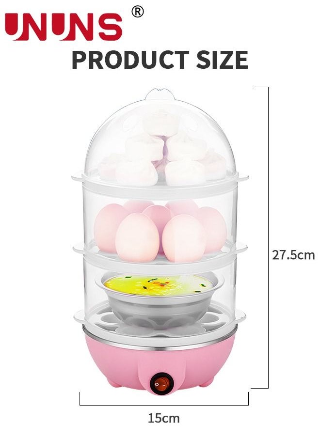 UNUNS - Electric Egg Cooker Boiler Maker, 21 Egg Capacity 3 Layer Egg Maker,Egg Steamer Automatic Shut Off, Egg Slicer And Stainless Steel Bowl included,Noise Free - Image 1