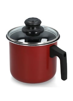PARFAIT Durable Aluminium Non-Stick Milk Pot with Lid Red and Black 12.5 x 14 x 14 cm HMSP-03-R  - Image 2