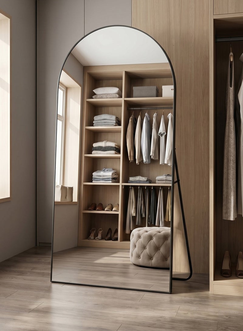 Taimi Elegant Design Large Mirror 170x70cm - Full Length Mirror With Black Metal Frame and Back Stand - Suitable for Living Rooms, Dressing Rooms and Bedrooms - Image 3