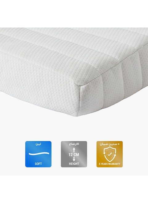 Aster Lux Twin High Resilience Foam Roll Pack Mattress 200 x 12 x 120 Cm White