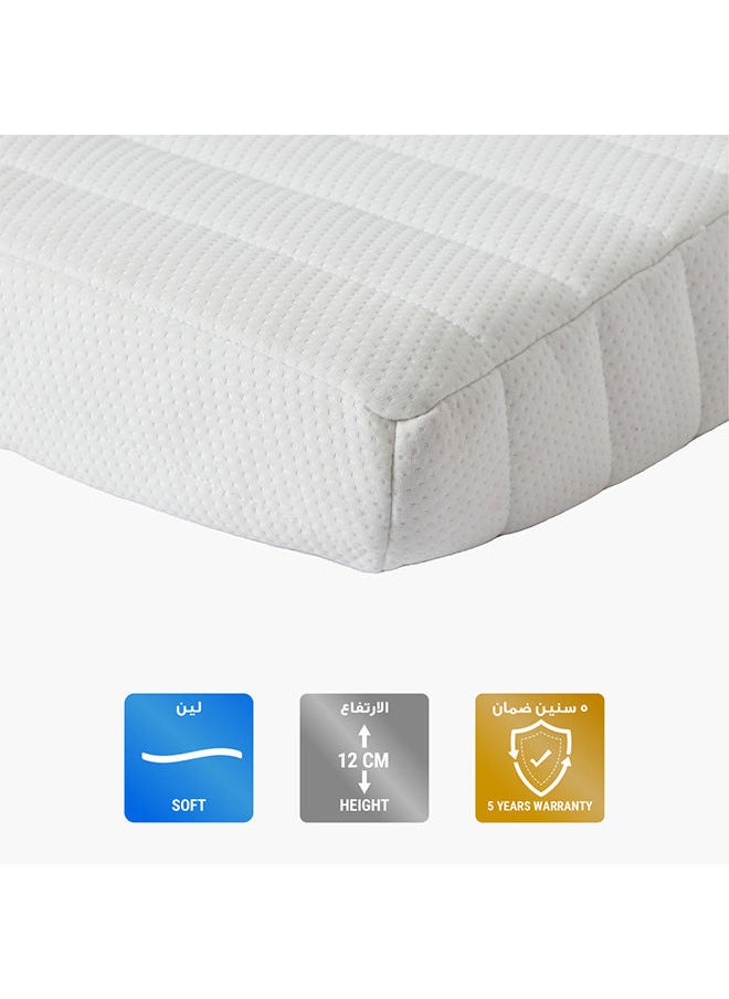 Home Box - Aster Lux Twin High Resilience Foam Roll Pack Mattress 200 x 12 x 120 Cm White - Image 1