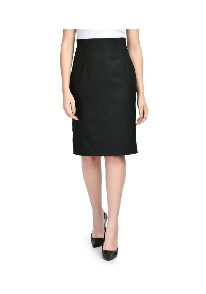 Exude Black Solid Pencil Skirt for Women - Image 1