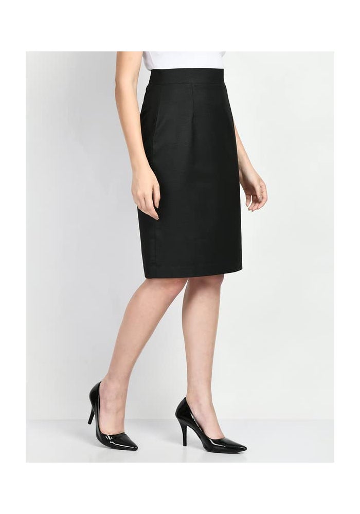 Exude Black Solid Pencil Skirt for Women - Image 3