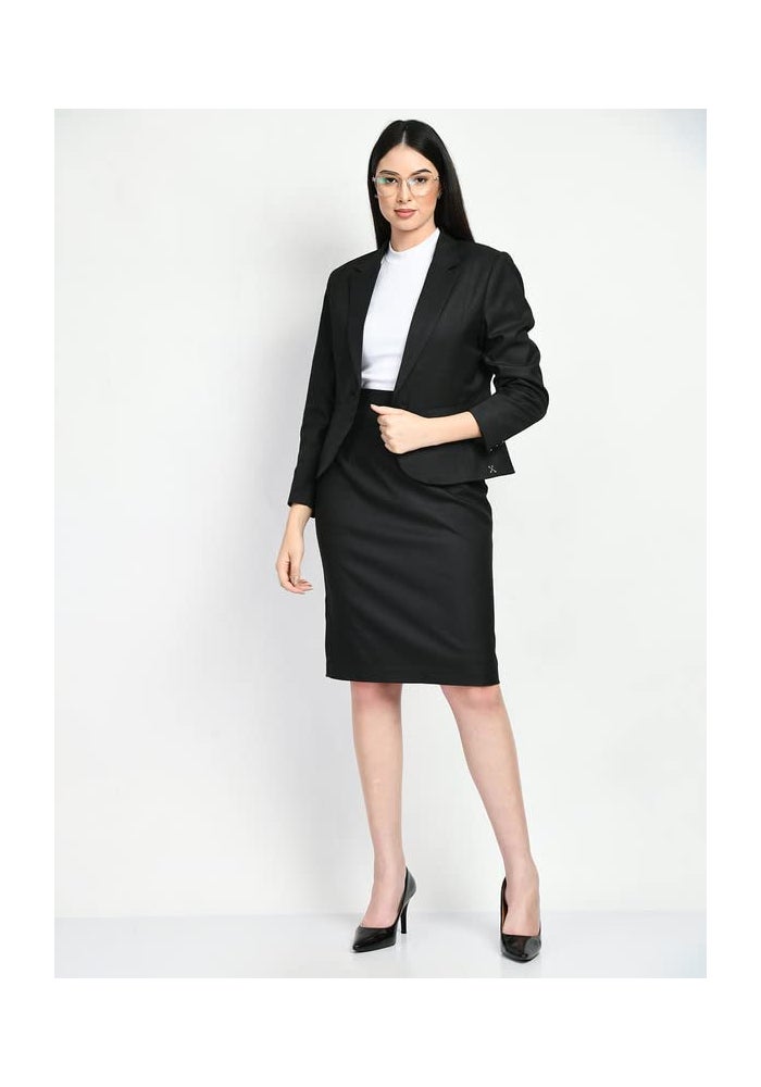Exude Black Solid Pencil Skirt for Women - Image 5