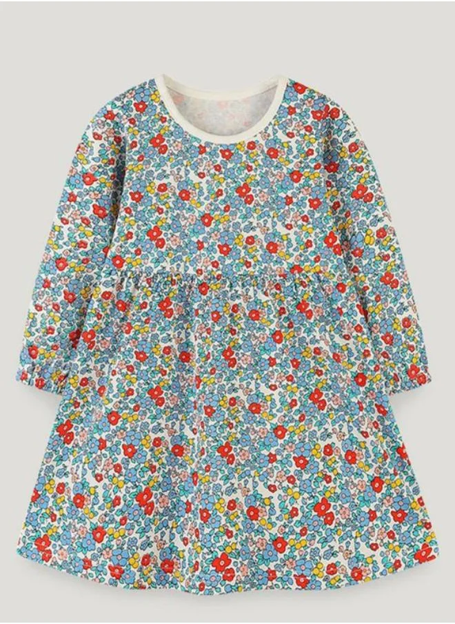 YUNIQEE Multicolour A-Line Crew Neck Printed Dress