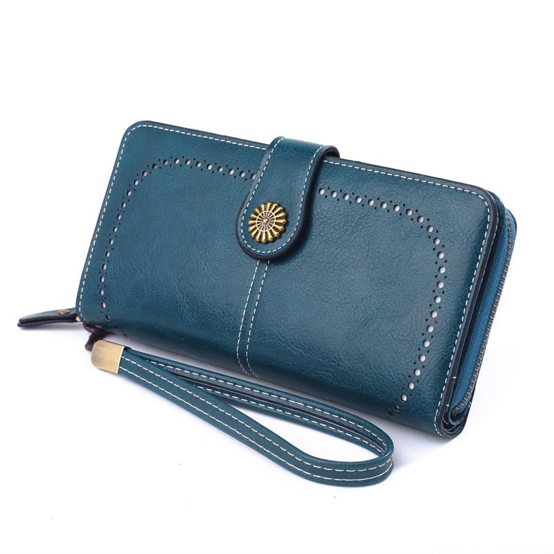 Multifunctional Solid Color PU Leather Wallet, RFID Blocking Design Portable Daily Storage Purse for Cards Cash Coin Business Use - Image 2
