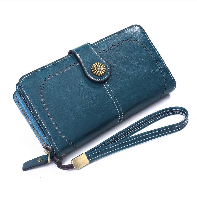 Multifunctional Solid Color PU Leather Wallet, RFID Blocking Design Portable Daily Storage Purse for Cards Cash Coin Business Use - Image 3